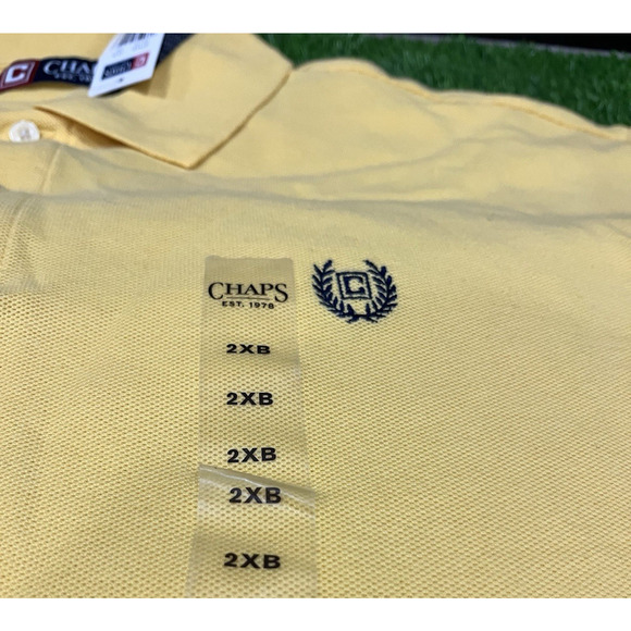 CHAPS Polo Logo Shirt Men’s Yellow NEW With tag $38 2XB - Picture 2 of 8